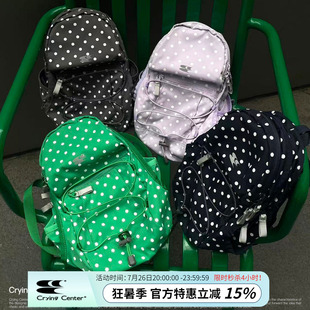 CryingCenter波点尼龙野餐登山包户外双肩书包小号中号哭喊中心