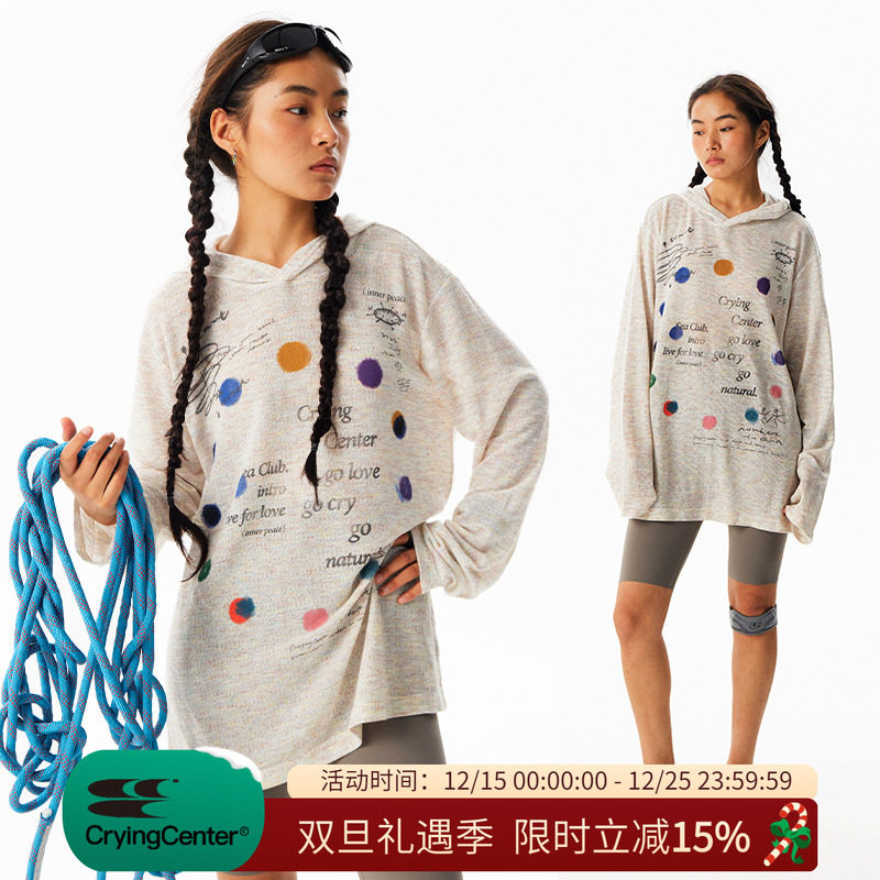 CryingCenter冥想时刻innerpeace户外溯溪运动连帽罩衫彩纱长袖