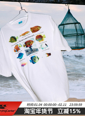 CryingCenter seaclub热带鱼图鉴趣味T恤短袖微透 哭喊中心