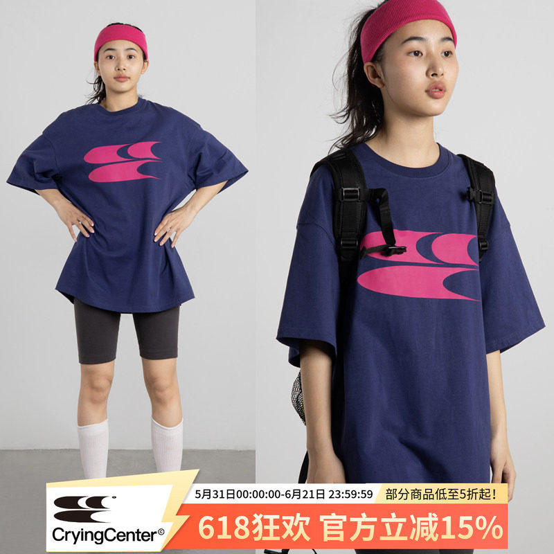 CryingCenter 3CLOGO配色面料升级版经典落肩情侣宽松T恤哭喊中心