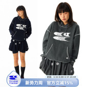 哭喊中心 卫衣 CryingCenter 条纹小花蕾丝印花抓绒连帽合身中短款