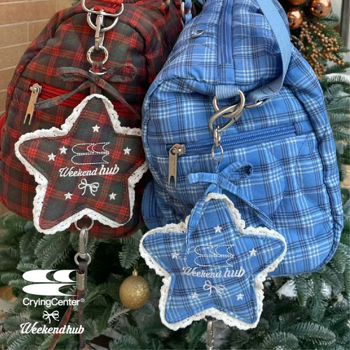 CryingCenter x WeekendHub 联名系列学院风格纹 吧唧星星挂件