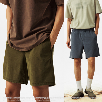 CryingCenter 速干做旧洗水运动跑步训练休闲短裤