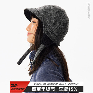 CryingCenter 羊毛呢飞行护耳帽 秋冬雷锋帽 哭喊中心
