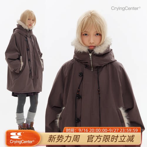 cryingcenter阿尔法秋冬毛领风衣