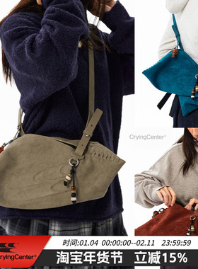 CryingCenter反毛皮饺子单肩斜跨包小饺包（含串珠挂件）哭喊中心