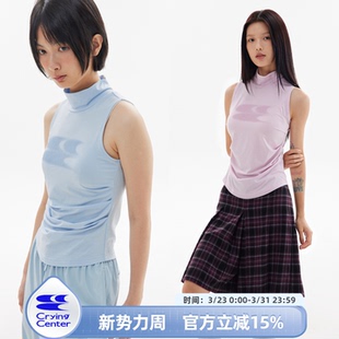 哭喊中心 上衣背心 CryingCenter 高领凉感冰皮面料无袖