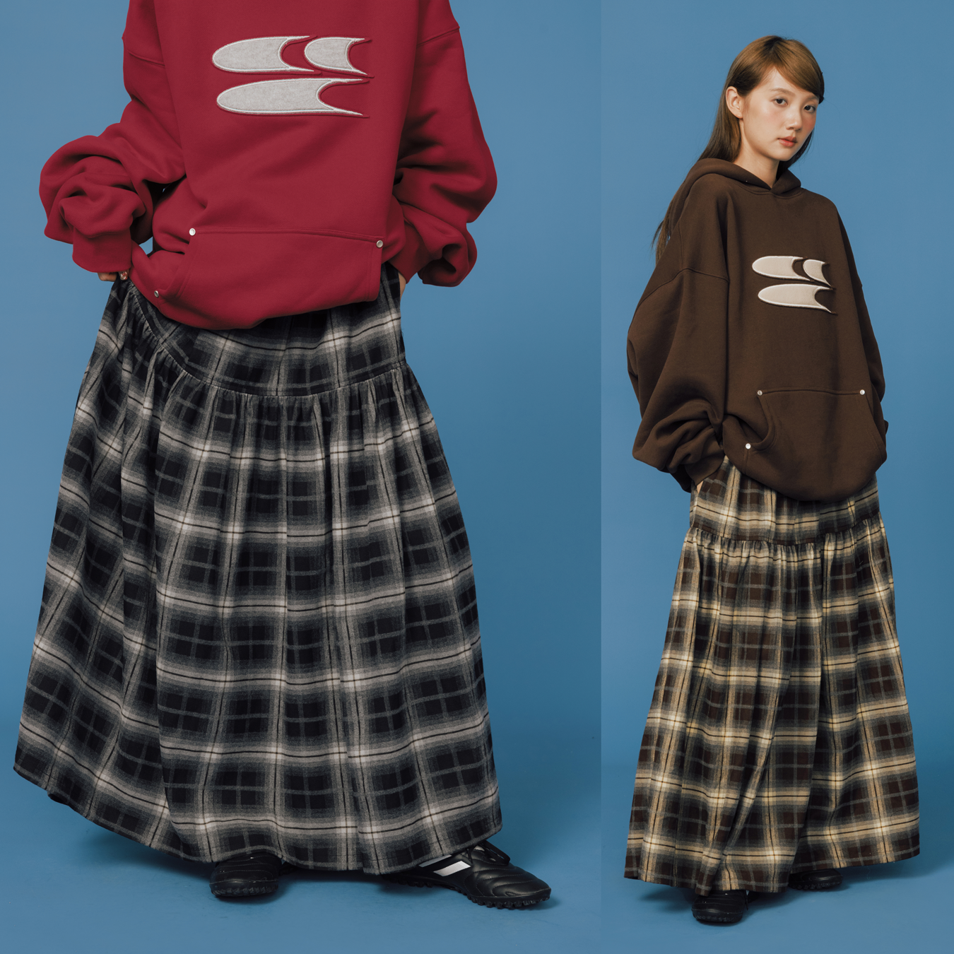 CryingCenter 学院经典格纹长裙 哭喊中心