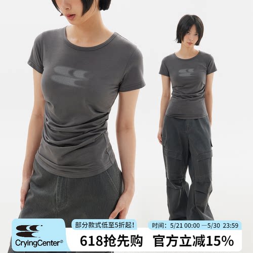 短袖青春流行薄收腰女