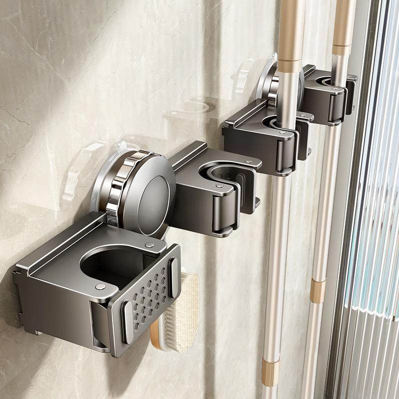 吸盘拖把壁挂夹扫把架抹布挂钩免打孔卫生间浴室门后收纳架,收纳整理,挂门置物架,淘宝优惠券,粉丝福利购,淘宝优惠卷