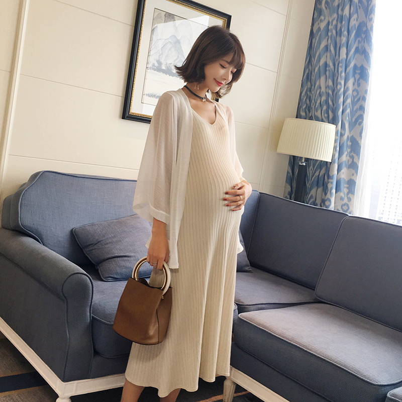 Maternity Dress Summer wear 2018 new pattern Korean Edition Sleeveless knitting Elastic force summer Vest skirt pregnant woman Long skirtsin the Maternity/Maternal supplies/Nutrition , Maternity , Dress  category - from Buy2taobao.com to provide professional Taobao agent buy service