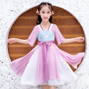 Váy trẻ em hiệu suất mùa hè mới được cải tiến váy bé gái váy ngắn tay Hanfu mỏng manh mặc váy trẻ em - Khác