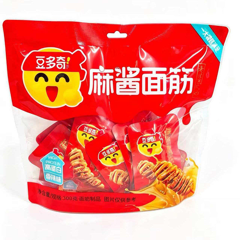 豆多奇麻酱面筋烧烤味308g老北京风味香辣烤面筋豆卷豆干解馋零食