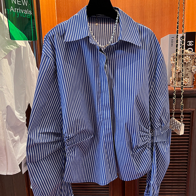 设计感Polo领小众正肩收腰衬衫