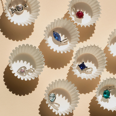 LLab 原创设计s925银制银彩色进口锆石吊坠万能扣DIY项链吊坠多款