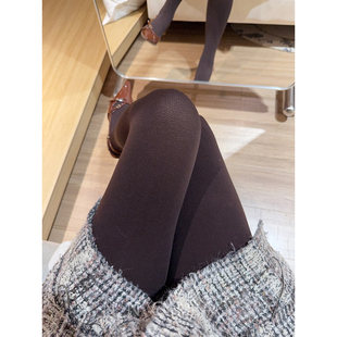 680D压力显瘦毛圈里连裤 袜秋冬防风保暖薄绒棕色打底袜厚丝袜A042
