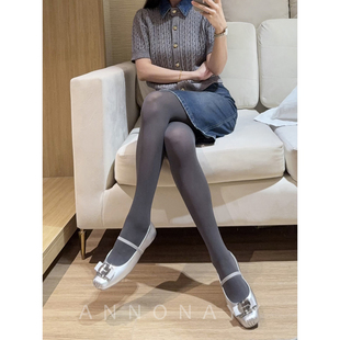 50D云朵柔感哑光微透连裤 袜2025秋进口纱宽腰绵软酒红厚丝袜A344