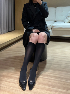 120D好品质天鹅绒微压力小腿袜春秋女士厚丝袜高弹中筒袜AZ157