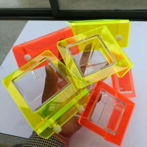 鱼缸防扩散喂食圈 小鱼荧光投喂圈 挂缸壁喂鱼 亚克力方管热带鱼