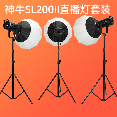 神牛SL200W二代 LED摄像灯视频灯光影楼棚太阳灯美颜补光灯直播灯