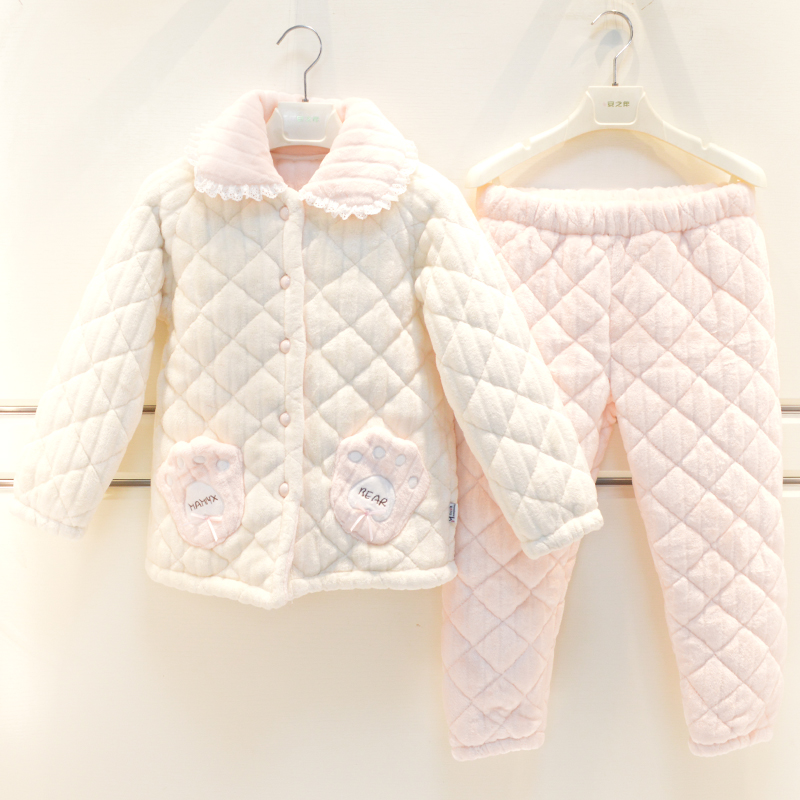 妈咪印象简约夹棉秋冬保暖家居服