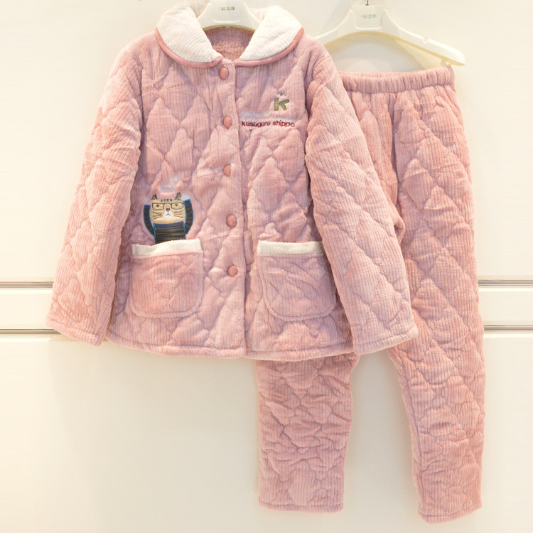 安之伴睡衣新品冬季女珊瑚绒三层加厚夹棉保暖淑女甜美棉袄家居服,女士内衣/男士内衣/家居服,睡衣/家居服套装,淘宝优惠券,粉丝福利购,淘宝优惠卷