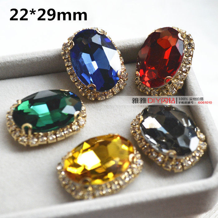 彩色宝石衣服手缝钻DIY手机发夹头饰新娘洛可可皇冠发夹合金配件