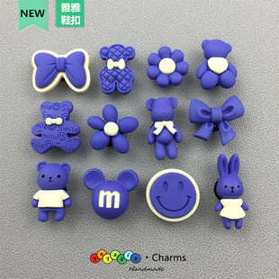 超可克兰茵蓝！适配crocs洞洞鞋可爱鞋扣熊蝴蝶结可拆卸diy鞋饰花