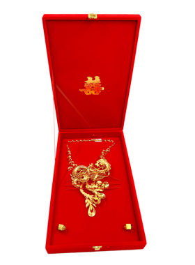 婚嫁黄金猪排首饰盒珠宝锦盒