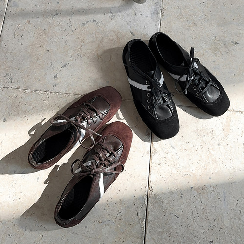 2025新款真皮系带牛皮羊皮德训鞋女平底休闲运动板鞋百搭阿甘鞋女