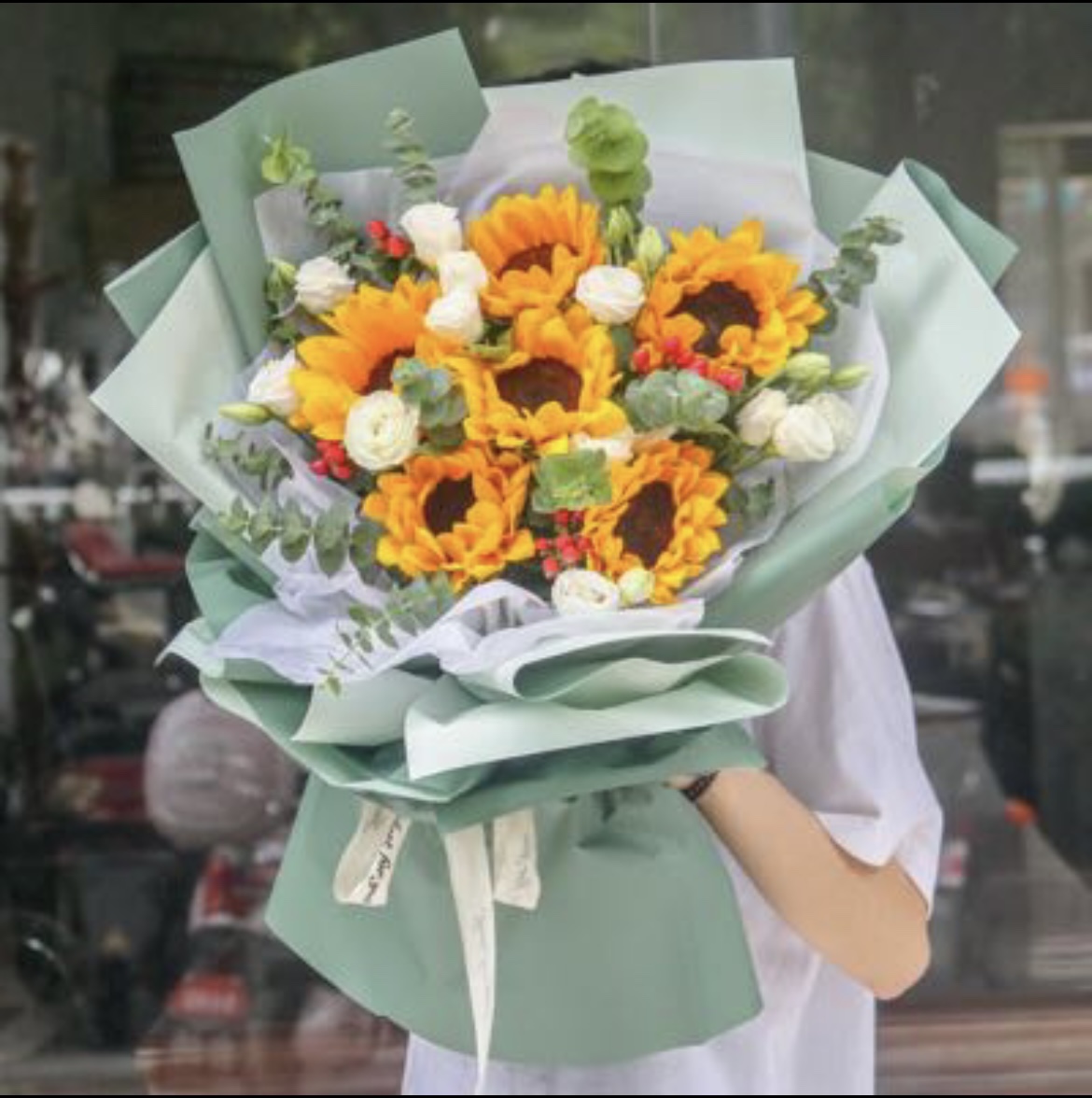 昆明花店鲜花速递 6朵精品向日葵 桔梗 混搭花束多款