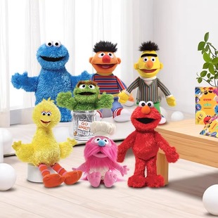 美国 GUND 芝麻街经典人物甜饼怪伯特艾比卡通毛绒玩具公仔玩偶