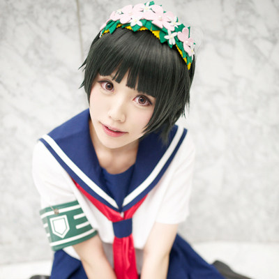某科学的超电磁炮/初春饰利 黑色短发/超原版cosplay假发