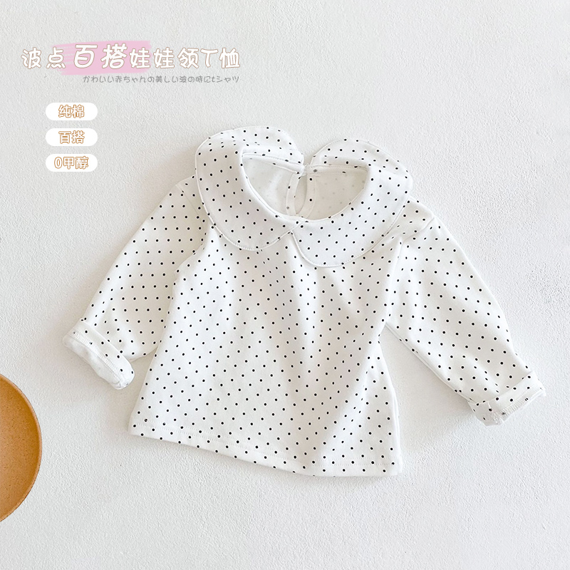 女宝宝长袖t恤娃娃领百搭衣服