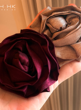 PKH.HK特 人手俩朵时髦点睛重瓣纯手工耗时出货慢玫瑰花胸针 多色