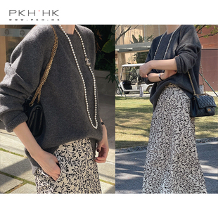 厚暖时髦版 文荐BI入 型可叠穿圆领牦牛绒毛衣 秋冬季 PKH.HK特