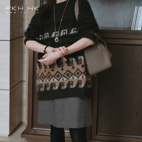 山羊绒费尔岛织花羊毛厚大毛衣