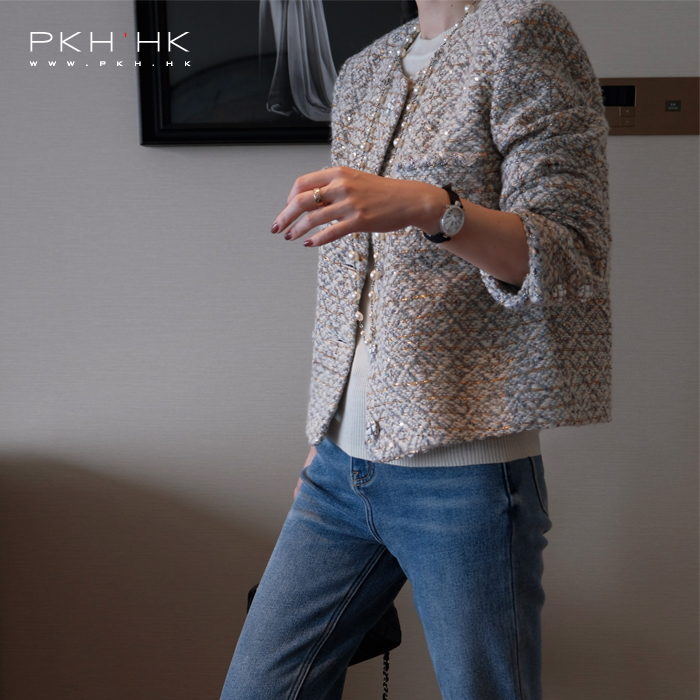 羊毛粗纺花呢小香风外套