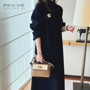 PKH.HK特冬新品 WAN美质感大衣敲气质藏青羊绒羊毛双面呢 日杂里