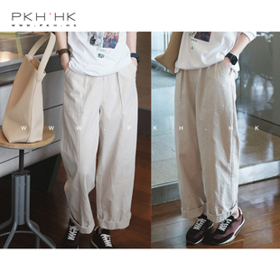 PKH.HK特 私服BI入高矮个都能驾驭穿出范儿长绒棉亚麻休闲长裤