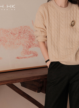 PKH.HK特 冬季新 自留俩色敲美温暖节日氛围细闪绒绒羊毛宽松毛衣