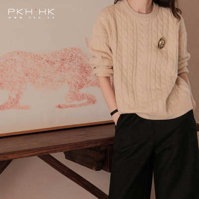 PKH.HK特 冬季新 自留俩色敲美温暖节日氛围细闪绒绒羊毛宽松毛衣