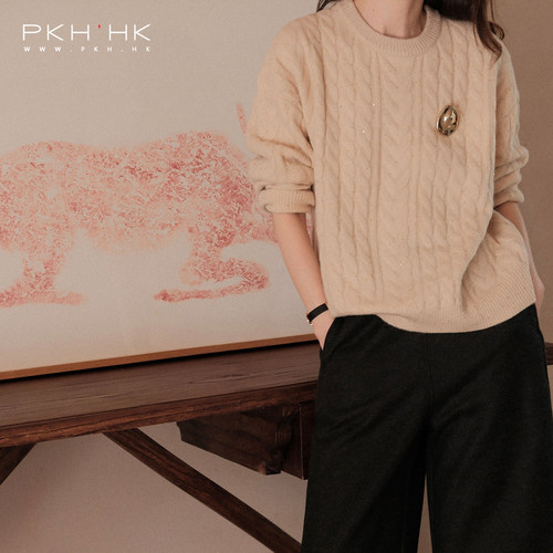 PKH.HK特 冬季新 自留俩色敲美温暖节日氛围细闪绒绒羊毛宽松毛衣
