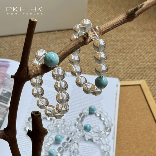 PKH.HK特 纯净心境|时髦审美反复打磨AA高透净化白水晶海纹石手串