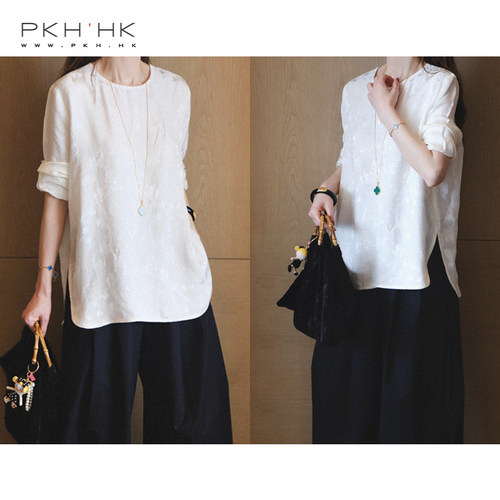 简约新中式人丝提花上衣PKH.HK