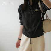 PKH.HK 特 贯穿秋冬日常实用好搭配利落气质立领拉链羊毛开襟毛衣