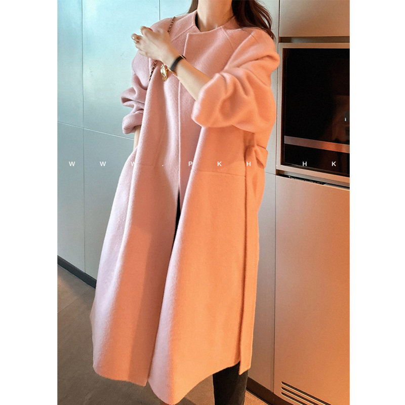 PKHHK三色羊毛腰带大衣外套