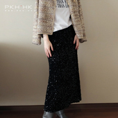 冬新品 PKH.HK 特 和毛衣搭配有氛围感小华丽星河闪片半裙鱼尾裙