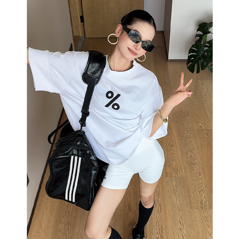 CIZZLEMORE 重磅纯棉上衣宽松慵懒休闲风百分百logo百搭短袖T恤女