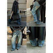 水洗加绒保暖高腰显瘦弯刀牛仔裤 复古美式 在线 CIZZLEMORE